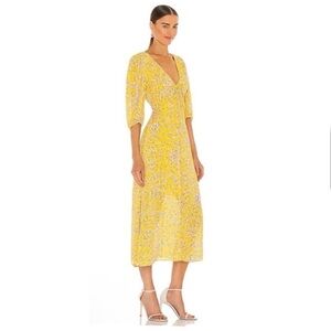 NICHOLAS Danielle Lace-Up Ruched Floral-Print Crepe MIDI